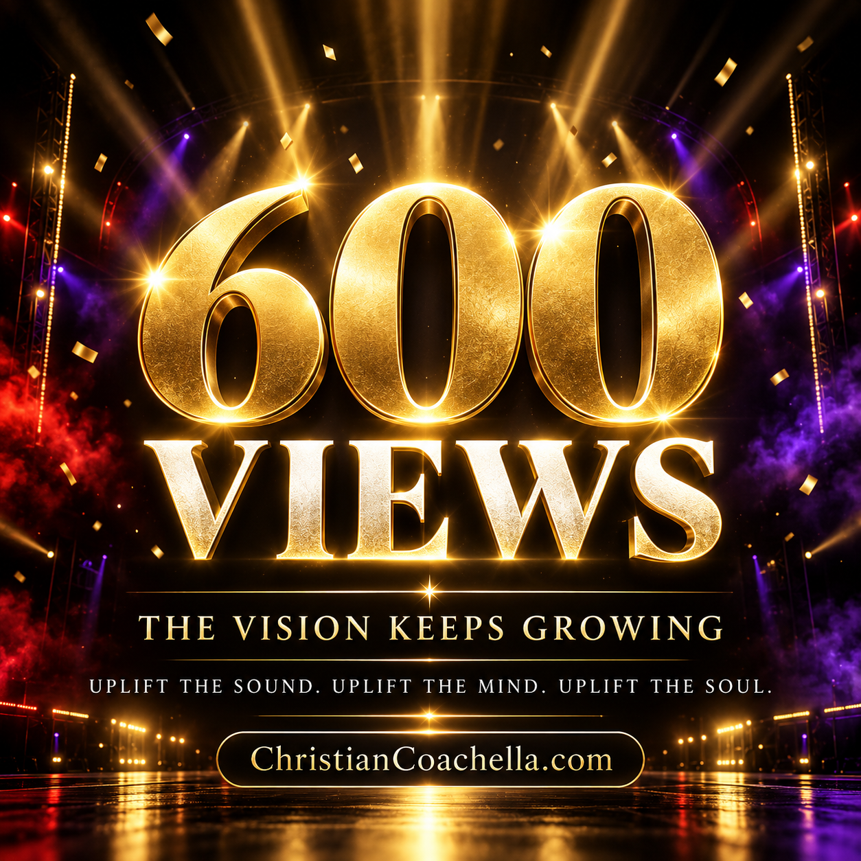 Christian Coachella celebration artwork for reaching 600 YouTube views